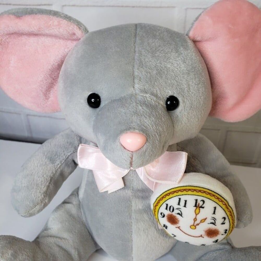 Cute Vintage 90s Stuffins Hickory Dickory Gray Mouse Plush 10" Stuffed Animal